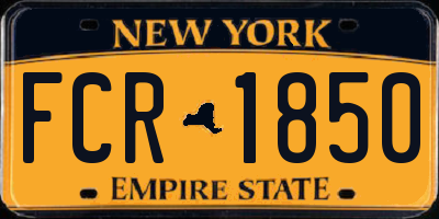 NY license plate FCR1850