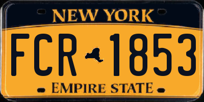 NY license plate FCR1853