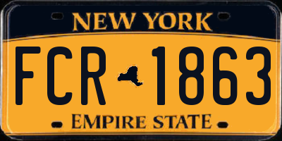 NY license plate FCR1863