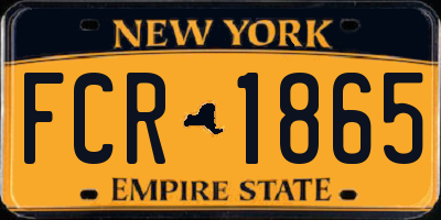 NY license plate FCR1865