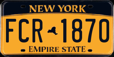 NY license plate FCR1870