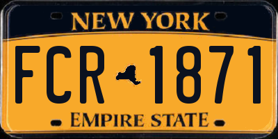 NY license plate FCR1871