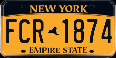 NY license plate FCR1874