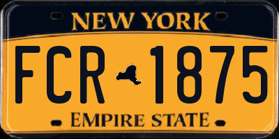 NY license plate FCR1875