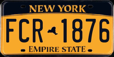 NY license plate FCR1876