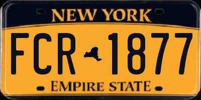 NY license plate FCR1877