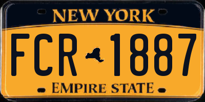 NY license plate FCR1887