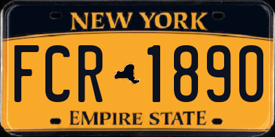 NY license plate FCR1890