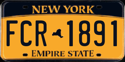 NY license plate FCR1891