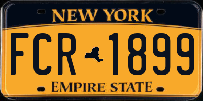 NY license plate FCR1899