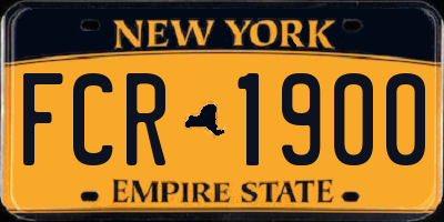 NY license plate FCR1900