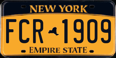 NY license plate FCR1909
