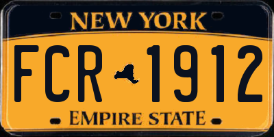 NY license plate FCR1912