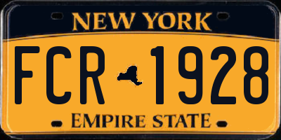 NY license plate FCR1928