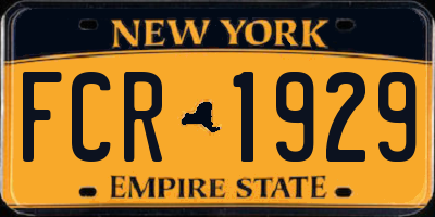 NY license plate FCR1929