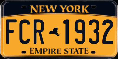 NY license plate FCR1932