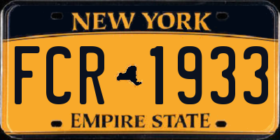 NY license plate FCR1933
