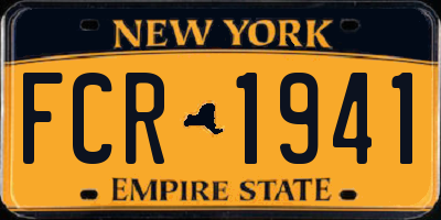NY license plate FCR1941