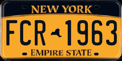 NY license plate FCR1963