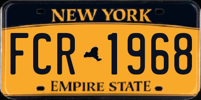 NY license plate FCR1968