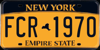 NY license plate FCR1970