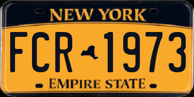 NY license plate FCR1973