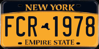 NY license plate FCR1978