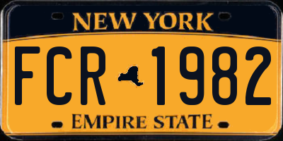 NY license plate FCR1982