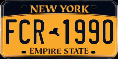 NY license plate FCR1990
