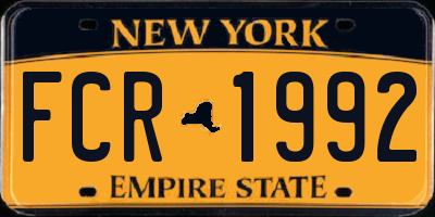 NY license plate FCR1992