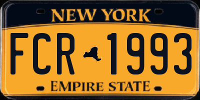 NY license plate FCR1993