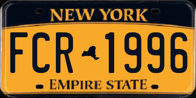 NY license plate FCR1996