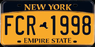 NY license plate FCR1998
