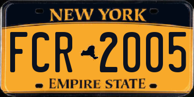 NY license plate FCR2005