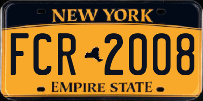 NY license plate FCR2008