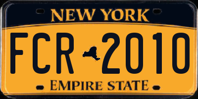 NY license plate FCR2010