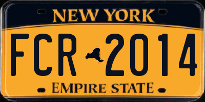 NY license plate FCR2014