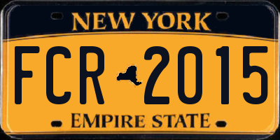 NY license plate FCR2015