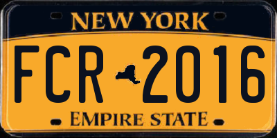 NY license plate FCR2016