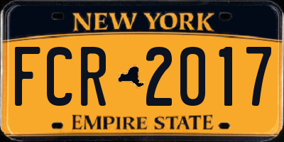 NY license plate FCR2017