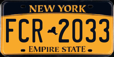 NY license plate FCR2033
