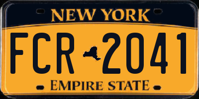 NY license plate FCR2041