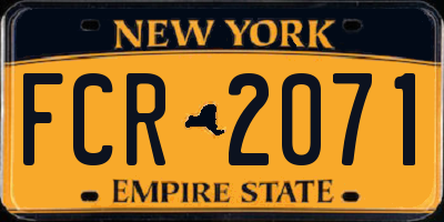 NY license plate FCR2071
