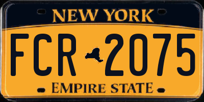 NY license plate FCR2075