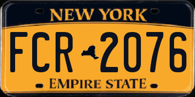 NY license plate FCR2076