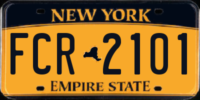 NY license plate FCR2101