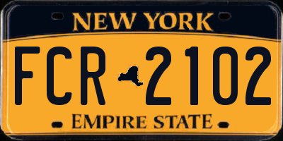 NY license plate FCR2102