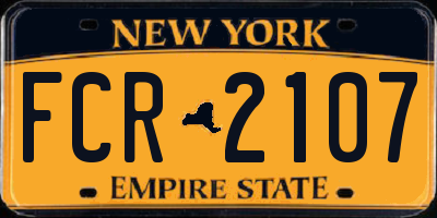 NY license plate FCR2107