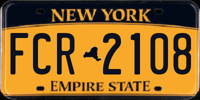 NY license plate FCR2108
