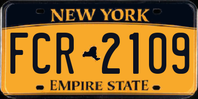 NY license plate FCR2109